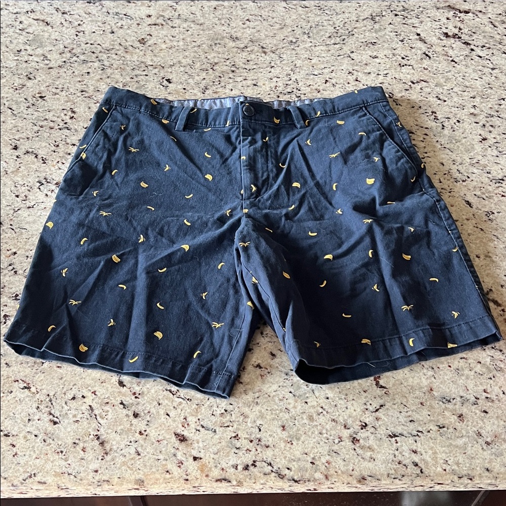 Nautica Navy Shorts with Yellow Banana Details